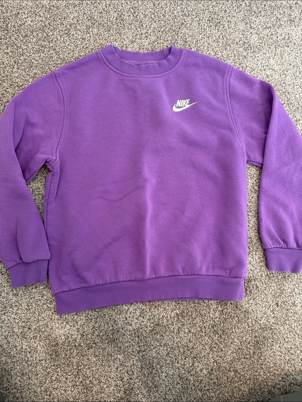 Girl Nike purple Crewneck Sweatshirt with White Swoosh